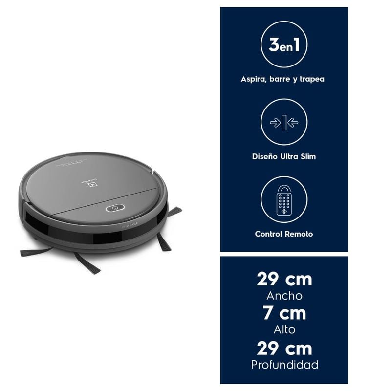 Aspiradora Robot Electrolux Limpieza Autónoma 3 en 1 ERB30 - 3