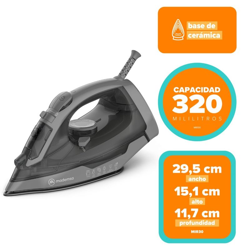 Plancha a Vapor Mademsa con Sistema Antisarro MIR30 - 4