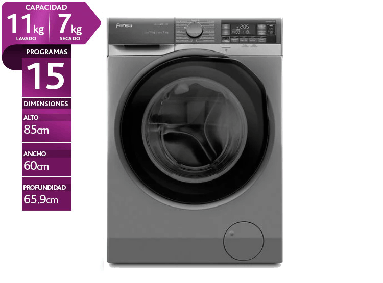 Lavadora Secadora Fensa 11/7 Kg Lavado Inteligente 11WD Gris - 1