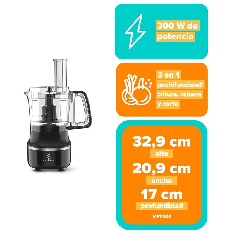 PROCESADOR DE ALIMENTOS 3 EN 1 MFP500 - MADEMSA - 3