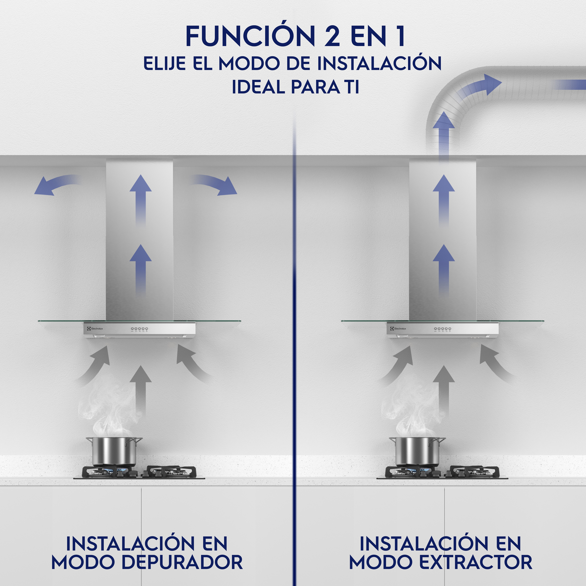 CAMPANA COCINA PARED DECORATIVA 60CM LUZ LED CE6VX INOX - 8