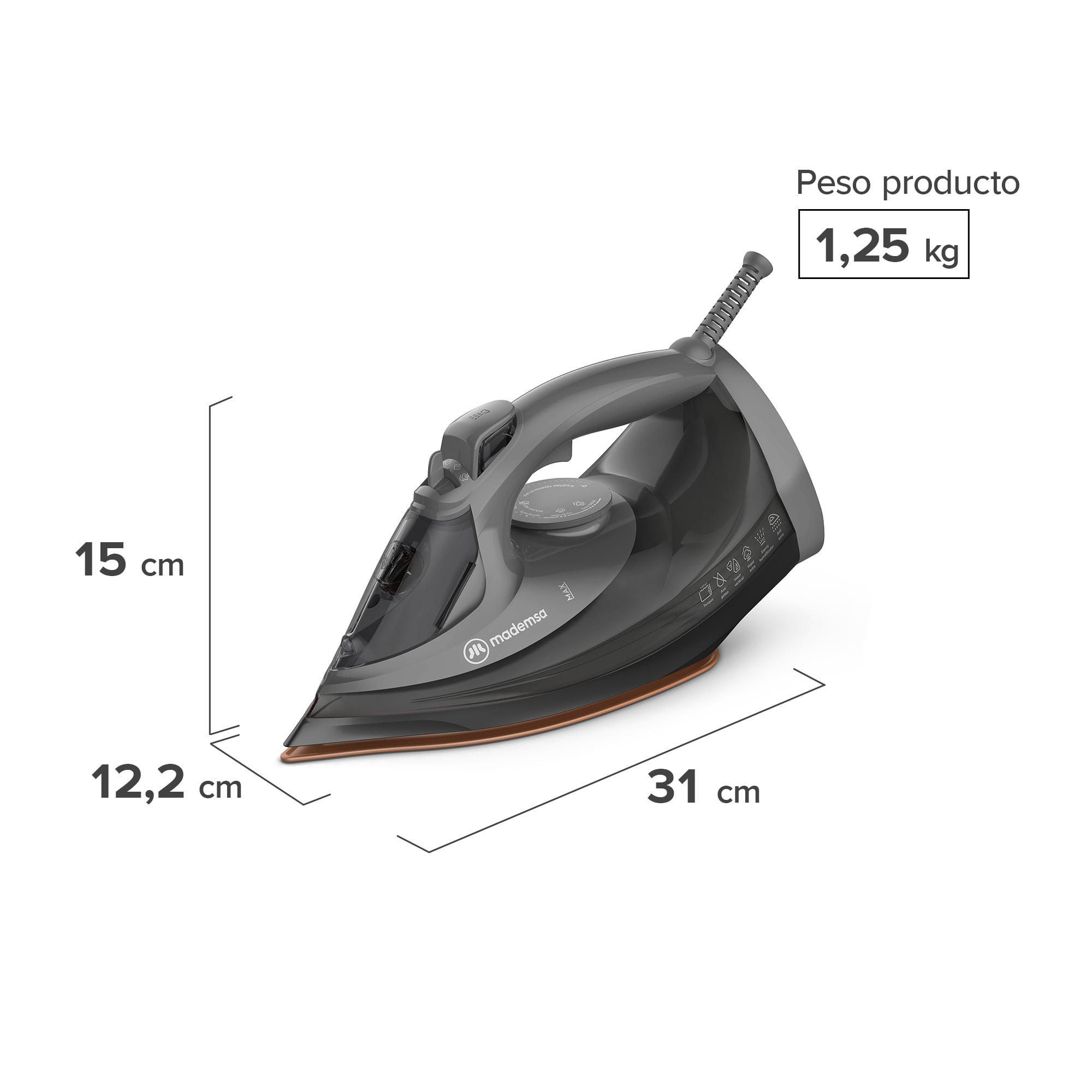 PLANCHA A VAPOR MADEMSA CON APAGADO AUTOMATICO MIR40 - 3