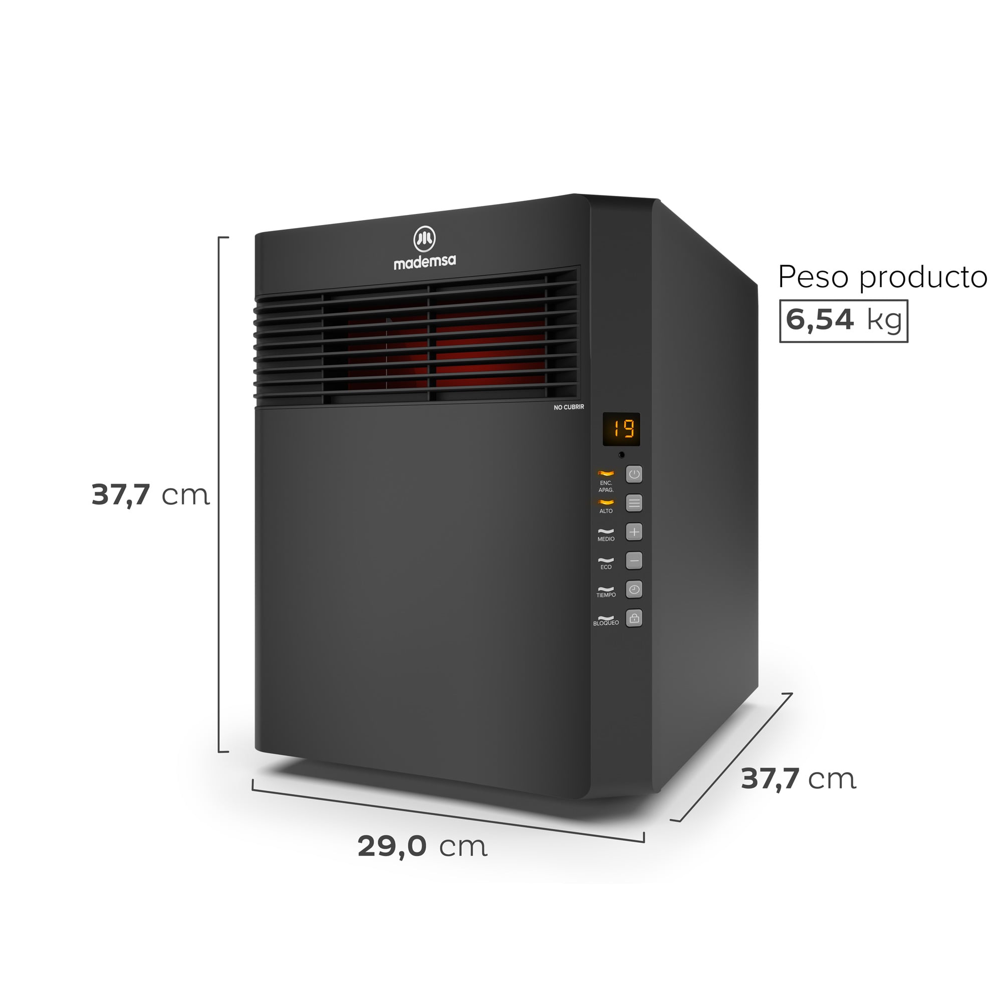 ESTUFA ELE CTRICA MADEMSA INFRARROJA 1500W DIGITAL ECO INF10 - 3
