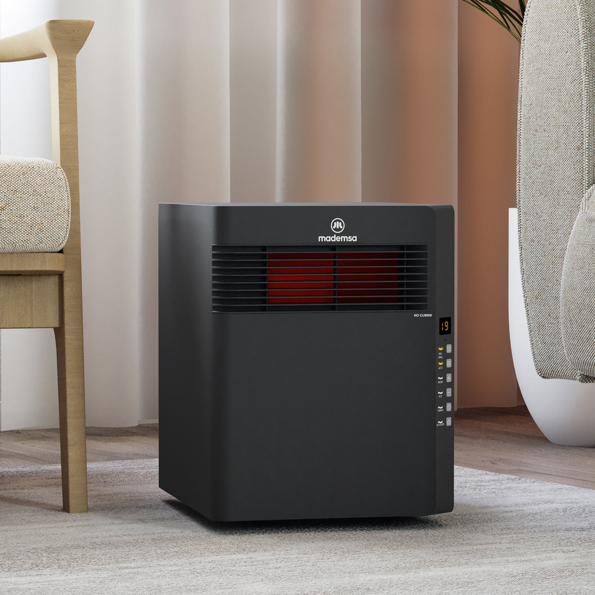 ESTUFA ELE CTRICA MADEMSA INFRARROJA 1500W DIGITAL ECO INF10 - 5