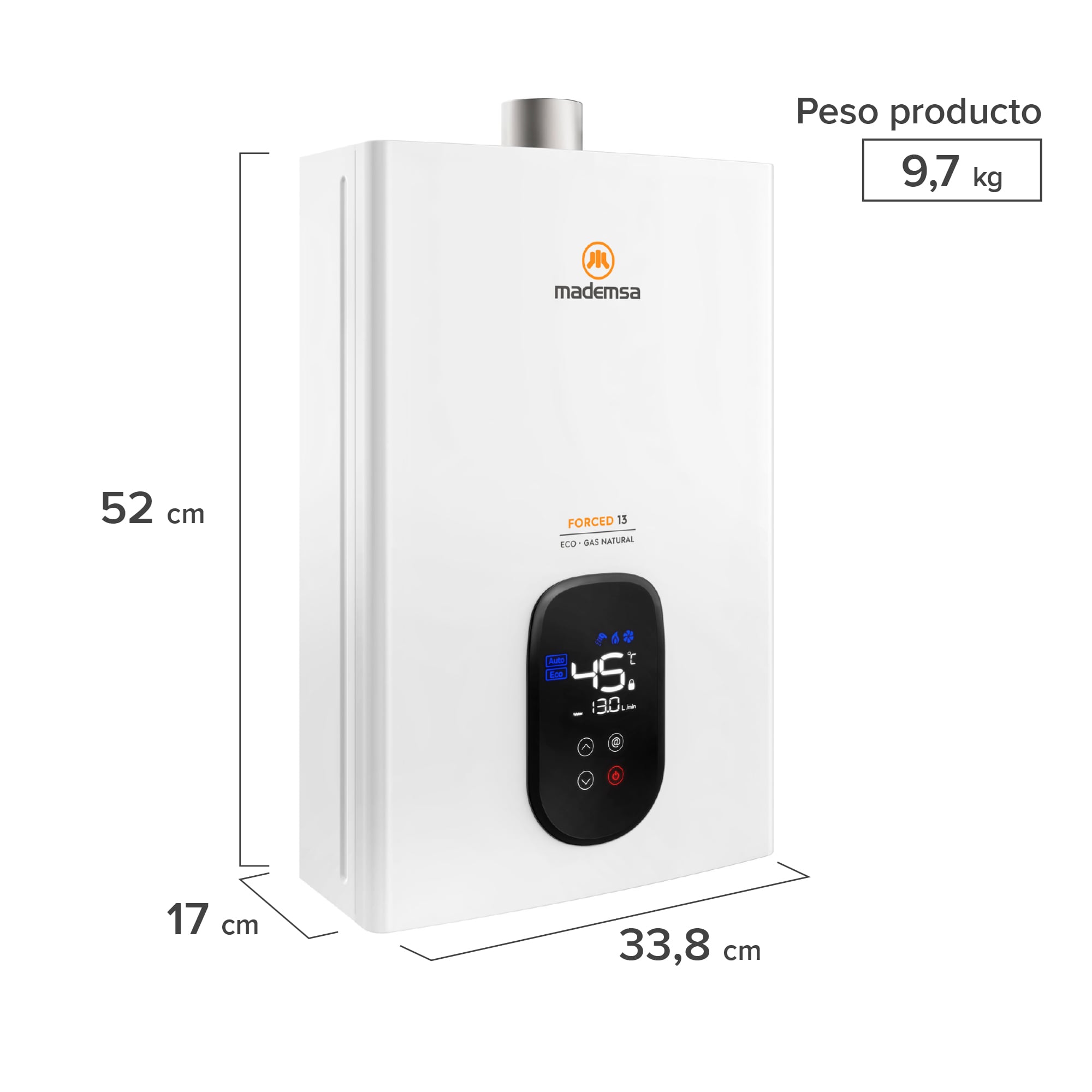 CALEFONT GAS NATURAL 13 LITROS TIRO FORZADO FORCED 13 ECO - 4