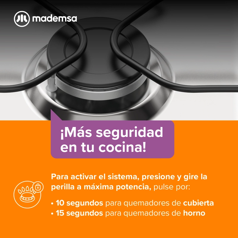 COCINA A GAS 4 PLATOS LIMPIAFACIL Y PARRILLAS ALAMBRON FM4IP - 10