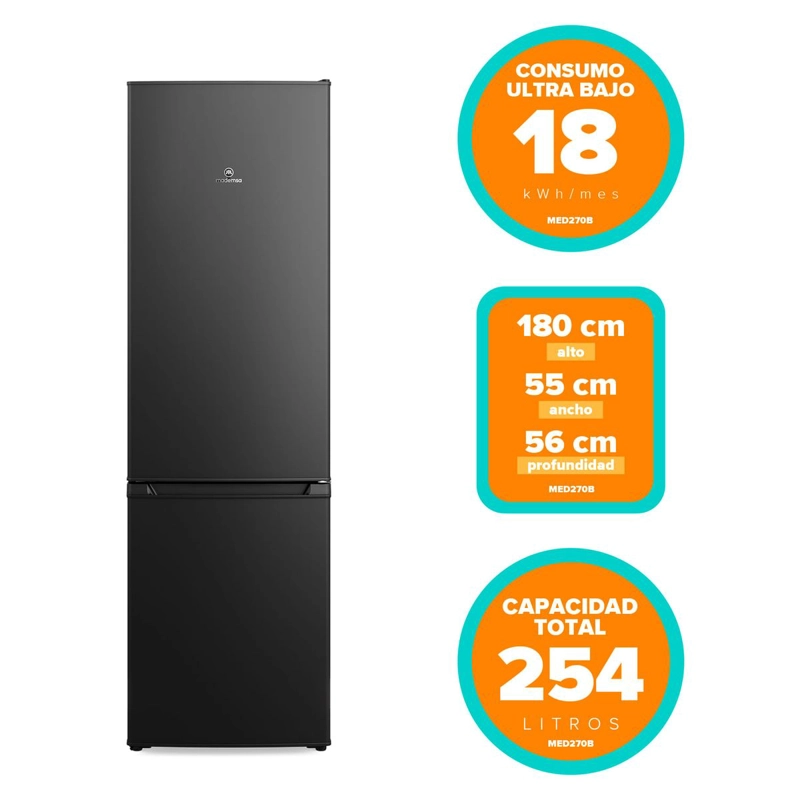 REFRIGERADOR 262L FRIO DIRECTO BOTTOM FREEZER MED270B NEGRO - 3