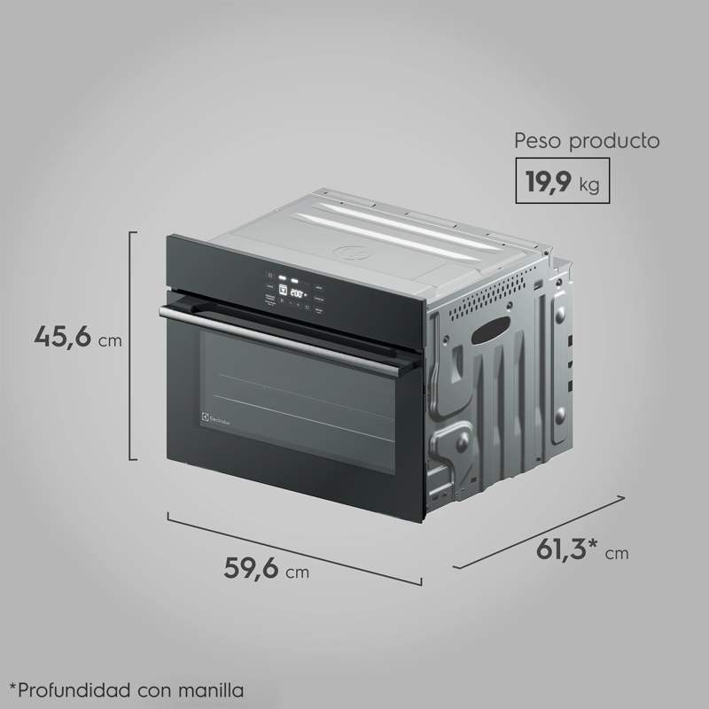 HORNO EMPOTRABLE ELE CTRICO ELECTROLUX 50L EXPERIENCE AIR FRYER, PERFECTCOOK360 Y PANEL TOUCH OE5EA - 8