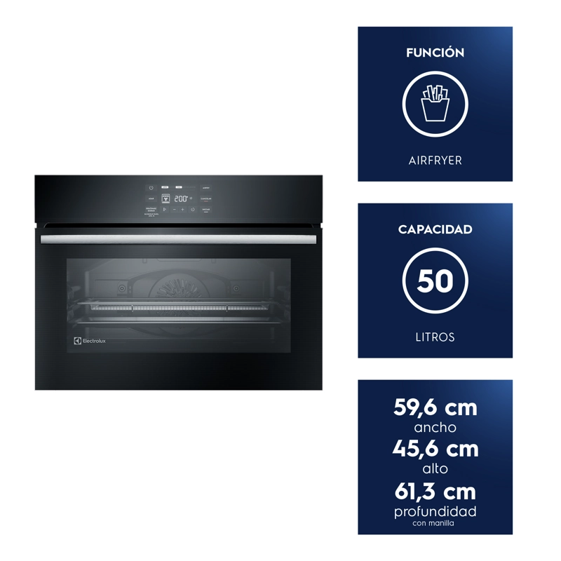 HORNO EMPOTRABLE ELE CTRICO ELECTROLUX 50L EXPERIENCE AIR FRYER, PERFECTCOOK360 Y PANEL TOUCH OE5EA - 9