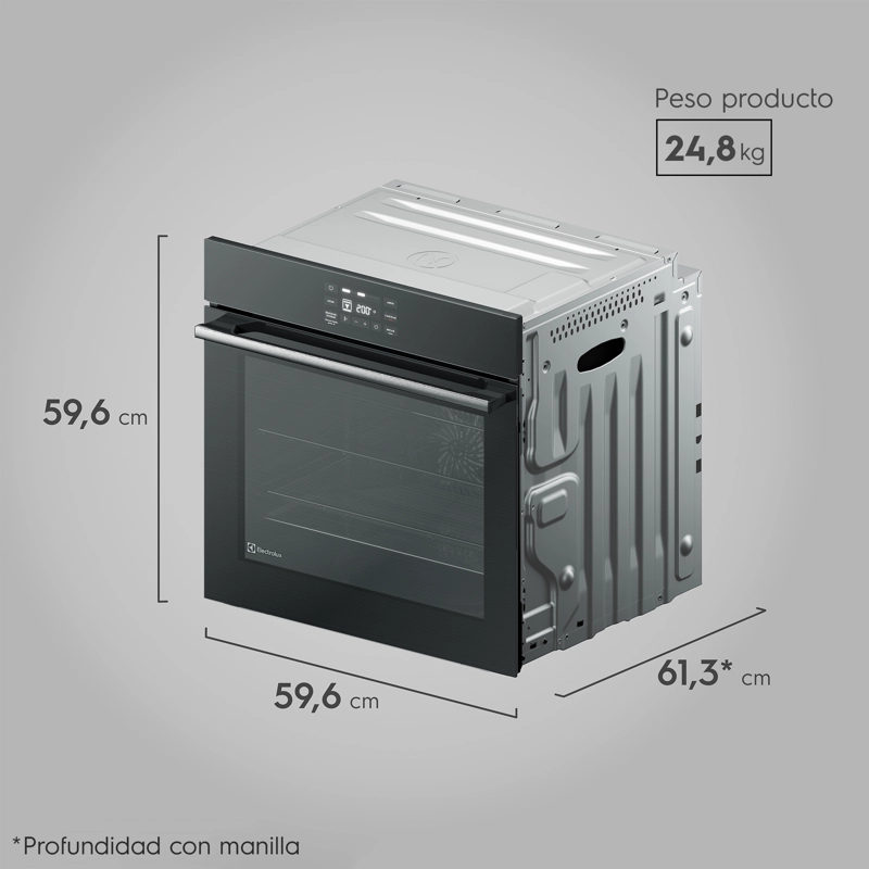 HORNO EMPOTRABLE ELE CTRICO ELECTROLUX 80L AIR FRYER, PERFECTCOOK360 Y PANEL TOUCH OE8EA - 8