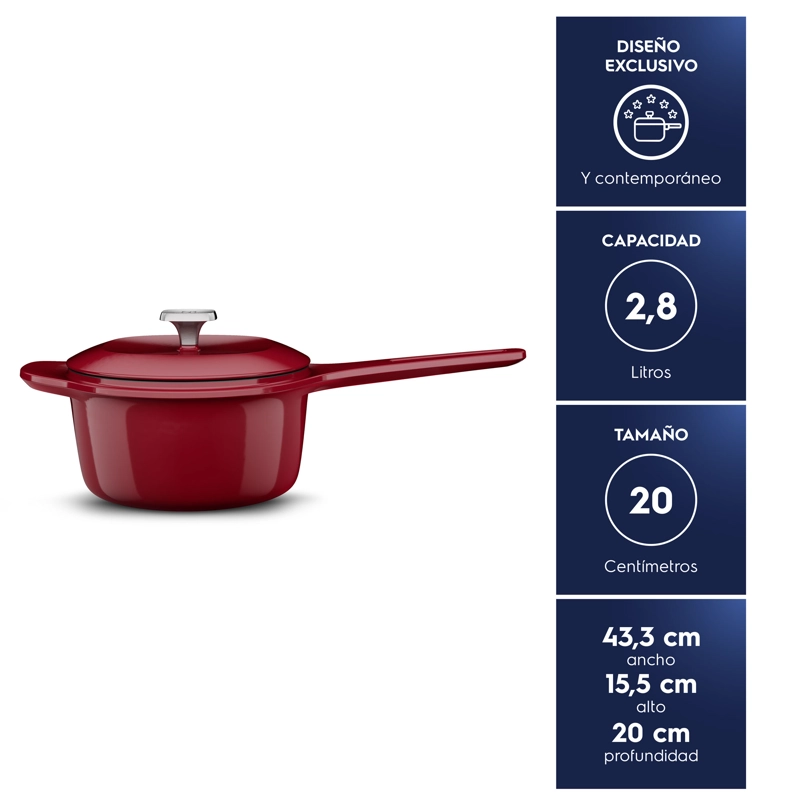 OLLA CACEROLA DE HIERRO FUNDIDO ESMALTADO ELECTROLUX EXPERT 20 CM  - 2