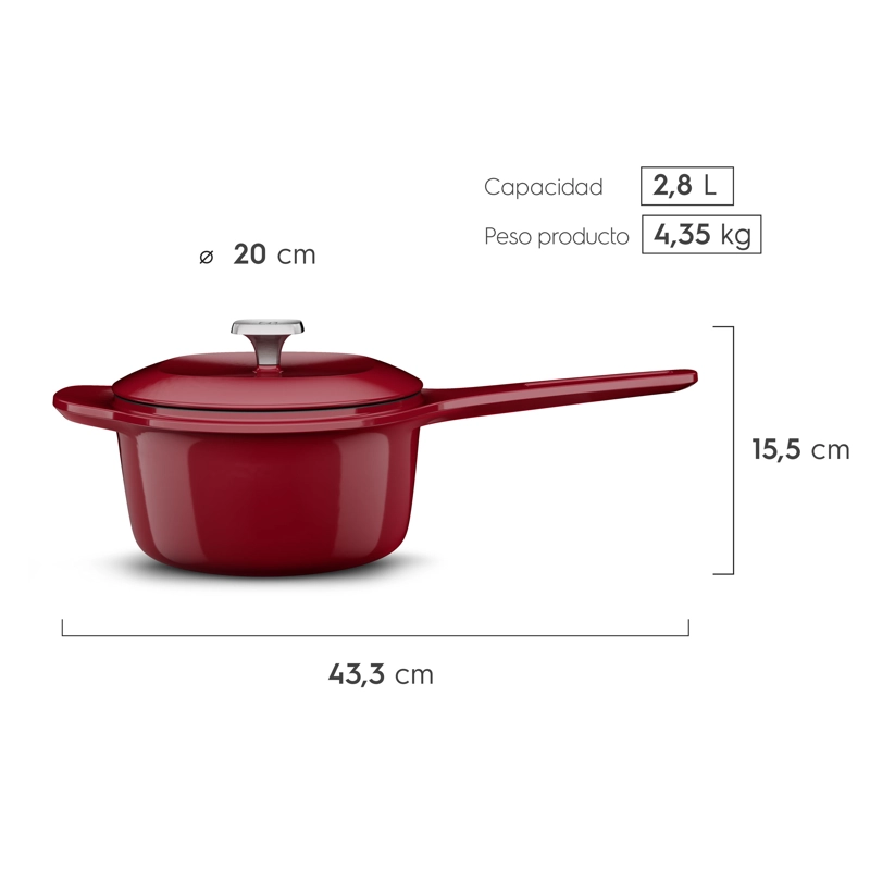 OLLA CACEROLA DE HIERRO FUNDIDO ESMALTADO ELECTROLUX EXPERT 20 CM  - 3