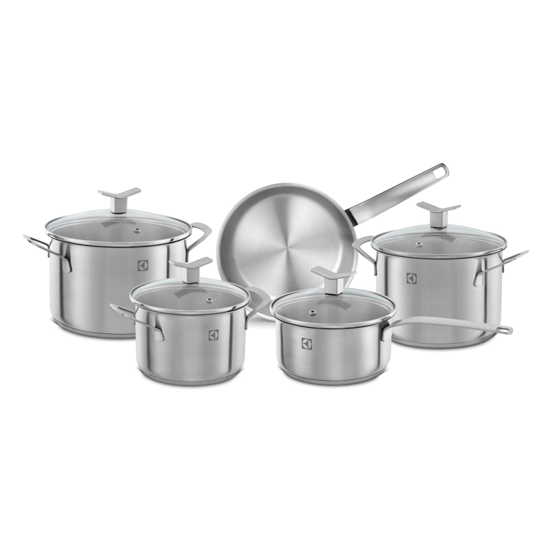 JUEGO BATERIA OLLAS ACERO INOXIDABLE ELECTROLUX 5 UN - 1