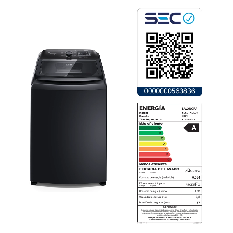 Lavadora Automática 21kg Carga Superior Expert LEB21 Negra - 5