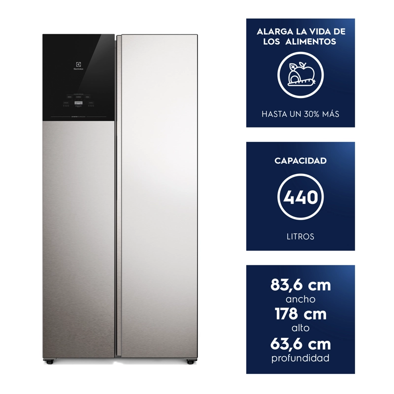 REFRIGERADOR 440L NO FROST SIDE BY SIDE INVERTER ES40S INOX - 3
