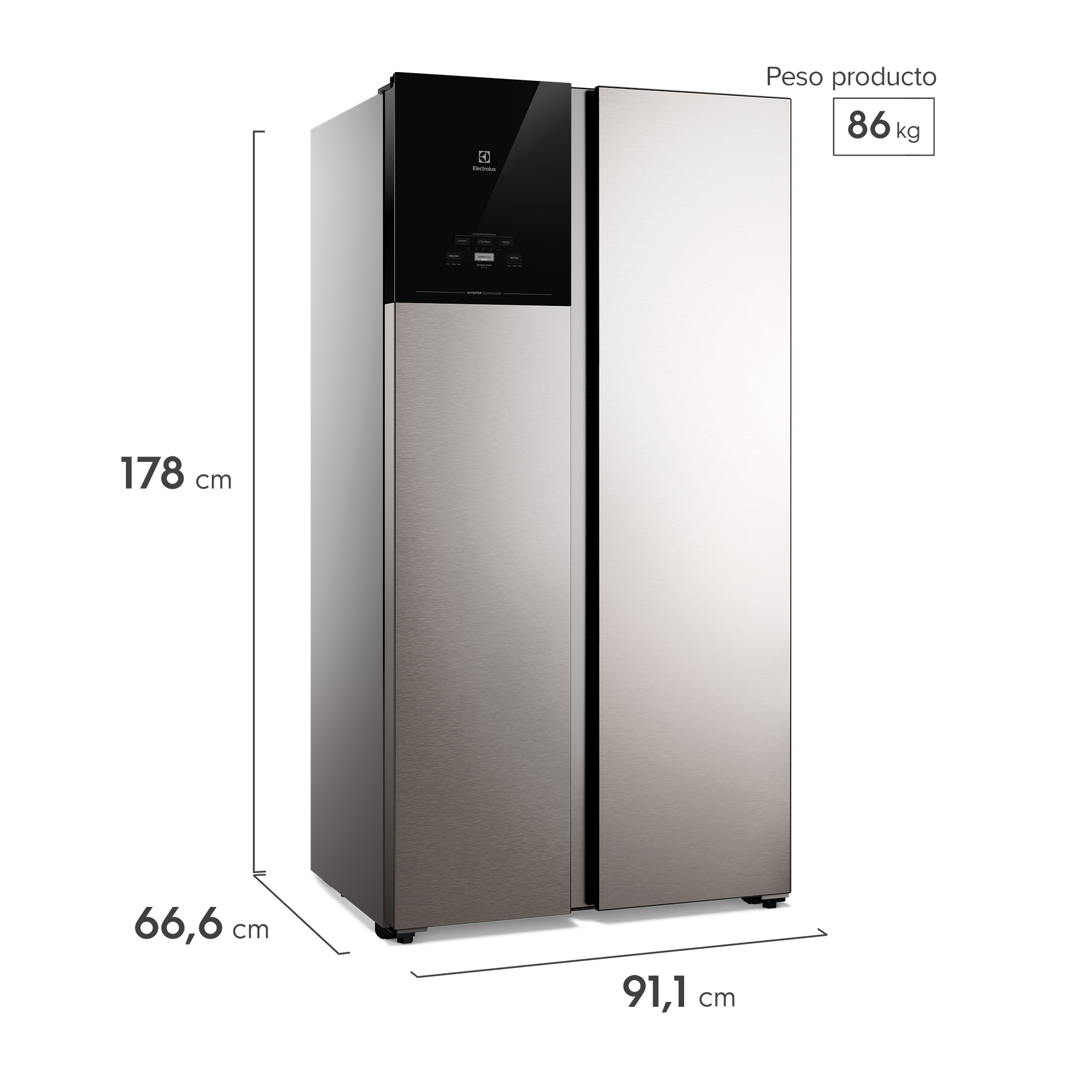 REFRIGERADOR 530L NO FROST SIDE BY SIDE INVERTER ES50S INOX - 6