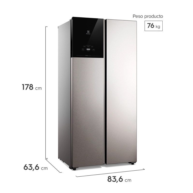 REFRIGERADOR 440L NO FROST SIDE BY SIDE INVERTER ES40S INOX - 2