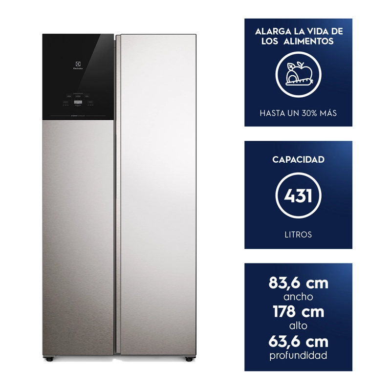 REFRIGERADOR 440L NO FROST SIDE BY SIDE INVERTER ES40S INOX - 3