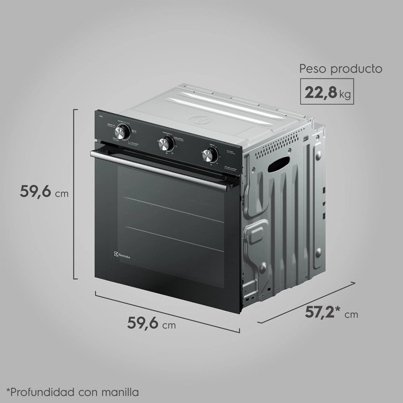 HORNO EMPOTRABLE ELECTRICO ELECTROLUX 80L EFFICIENT CON PERFECTCOOK OE8EL - 2