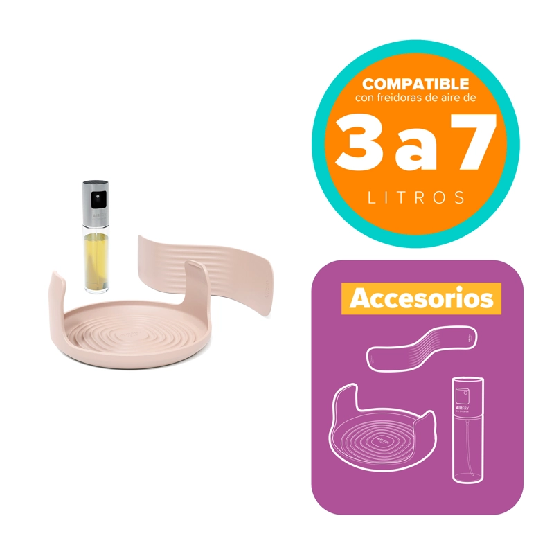 KIT ACCESORIOS FREIDORA AIRE MADEMSA SEPARADOR, BANDEJA Y ACEITE SPRAY - 2