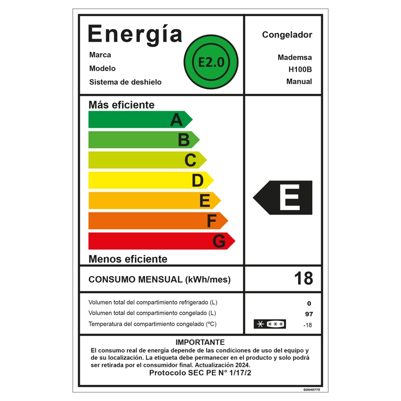 CONGELADOR FREEZER HORIZONTAL DUAL 97L FRIO DIRECTO H100B NEGRO - 13