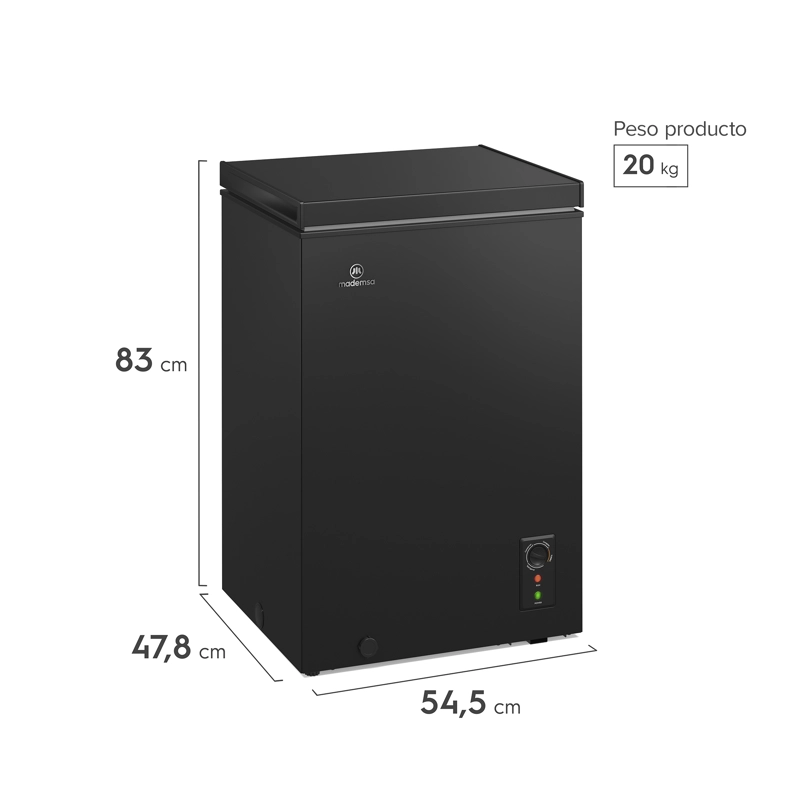 CONGELADOR FREEZER HORIZONTAL DUAL 97L FRIO DIRECTO H100B NEGRO - 2