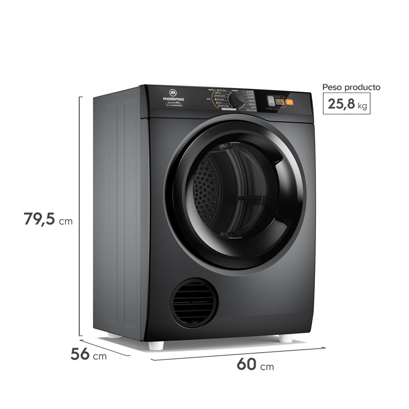 SECADORA ROPA MADEMSA 9KG CARGA FRONTAL AUTOMÁTICO 9D SZG - 2