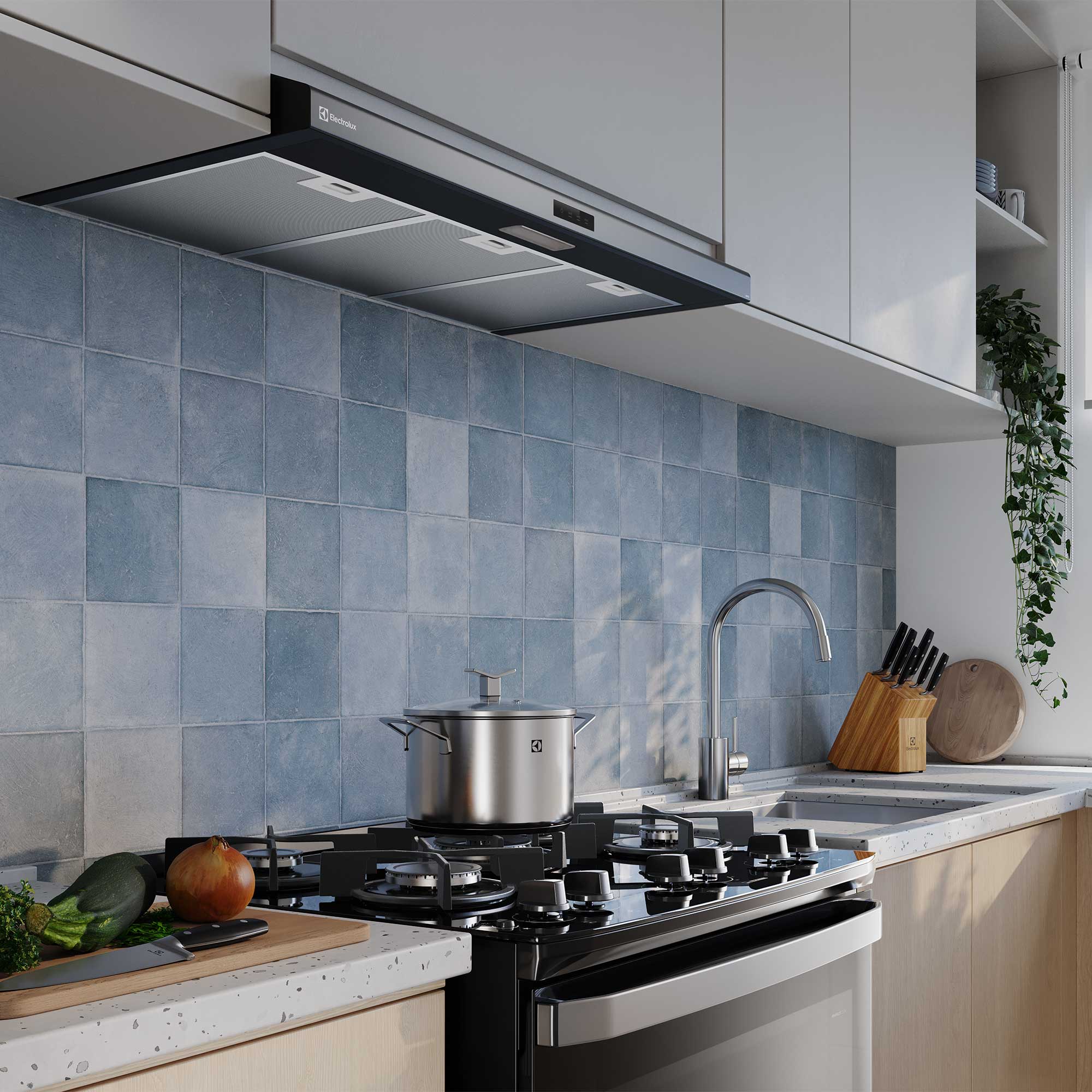 CAMPANA DE COCINA EXTRACTORA 90CM ALTO PODER SUCCION DE9TB - 8