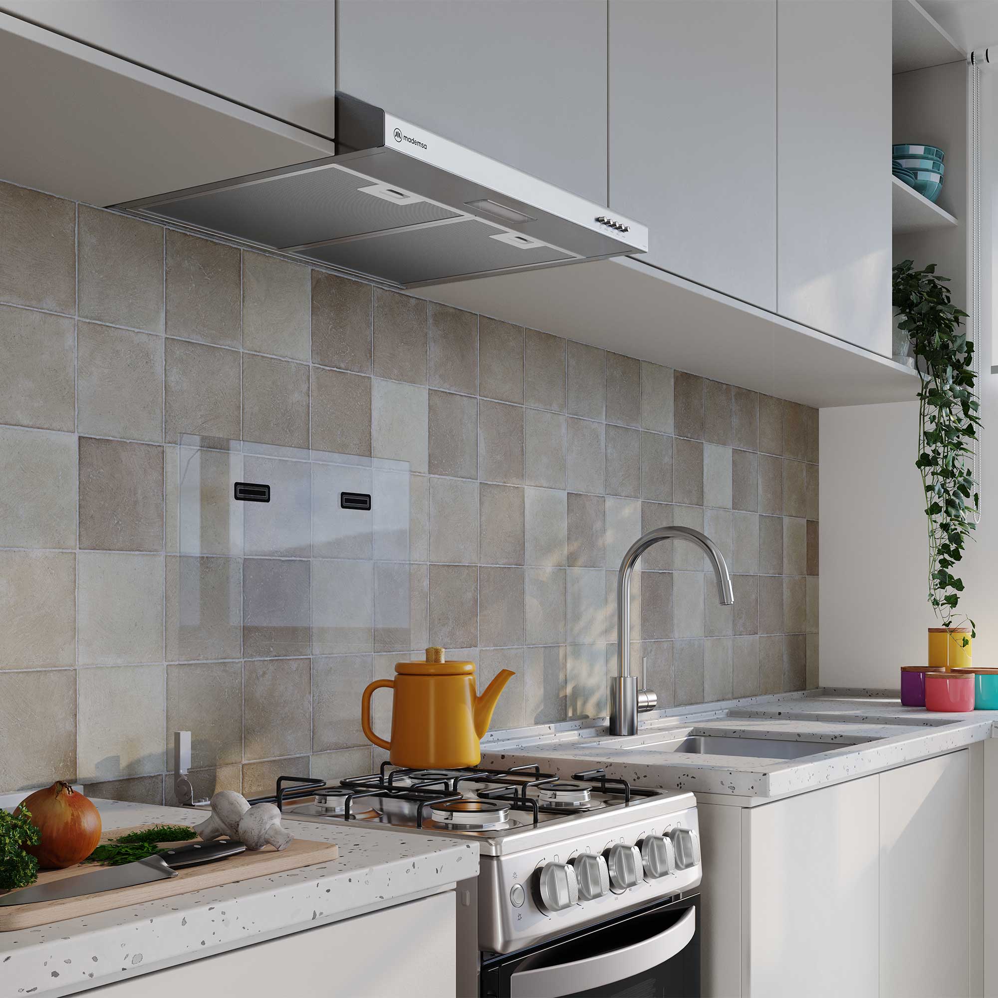 CAMPANA DE COCINA EXTRACTORA 60CM GRAN PODER SUCCION DM6SS - 8
