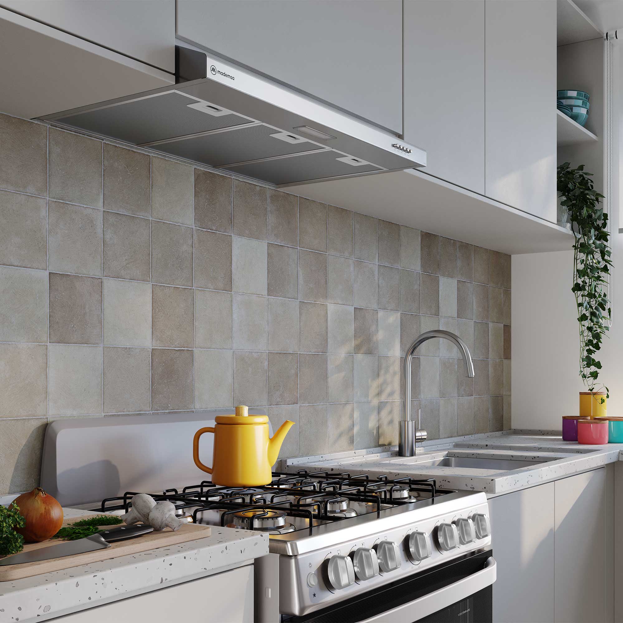 CAMPANA DE COCINA EXTRACTORA 80CM GRAN PODER SUCCION DM8SS - 8
