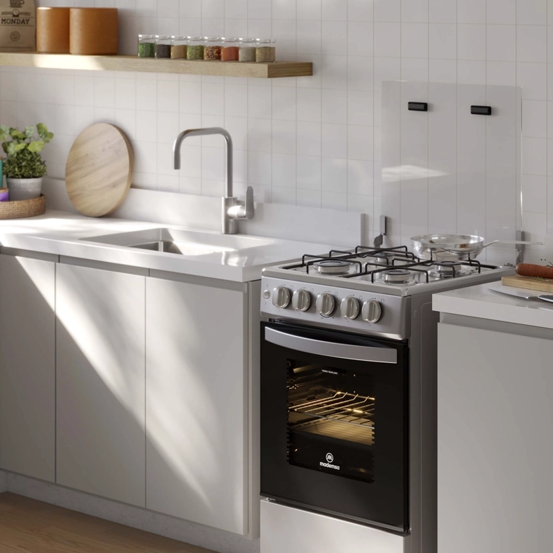 COCINA A GAS 4 PLATOS LIMPIAFACIL Y PARRILLAS ALAMBRON FM4ES - 10