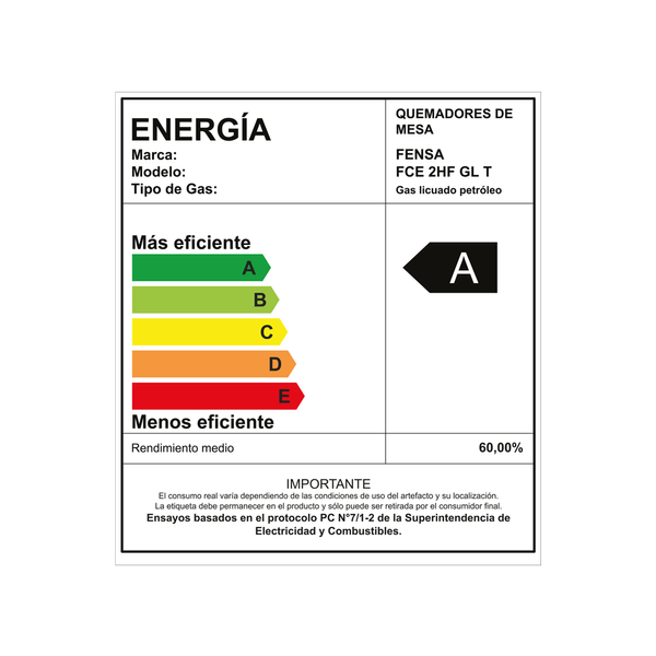 ENCIMERA A GAS LICUADO FENSA 2 PLATOS FCE 2HF GL T ENCENDIDO ELE CTRICO INOXIDABLE - 8