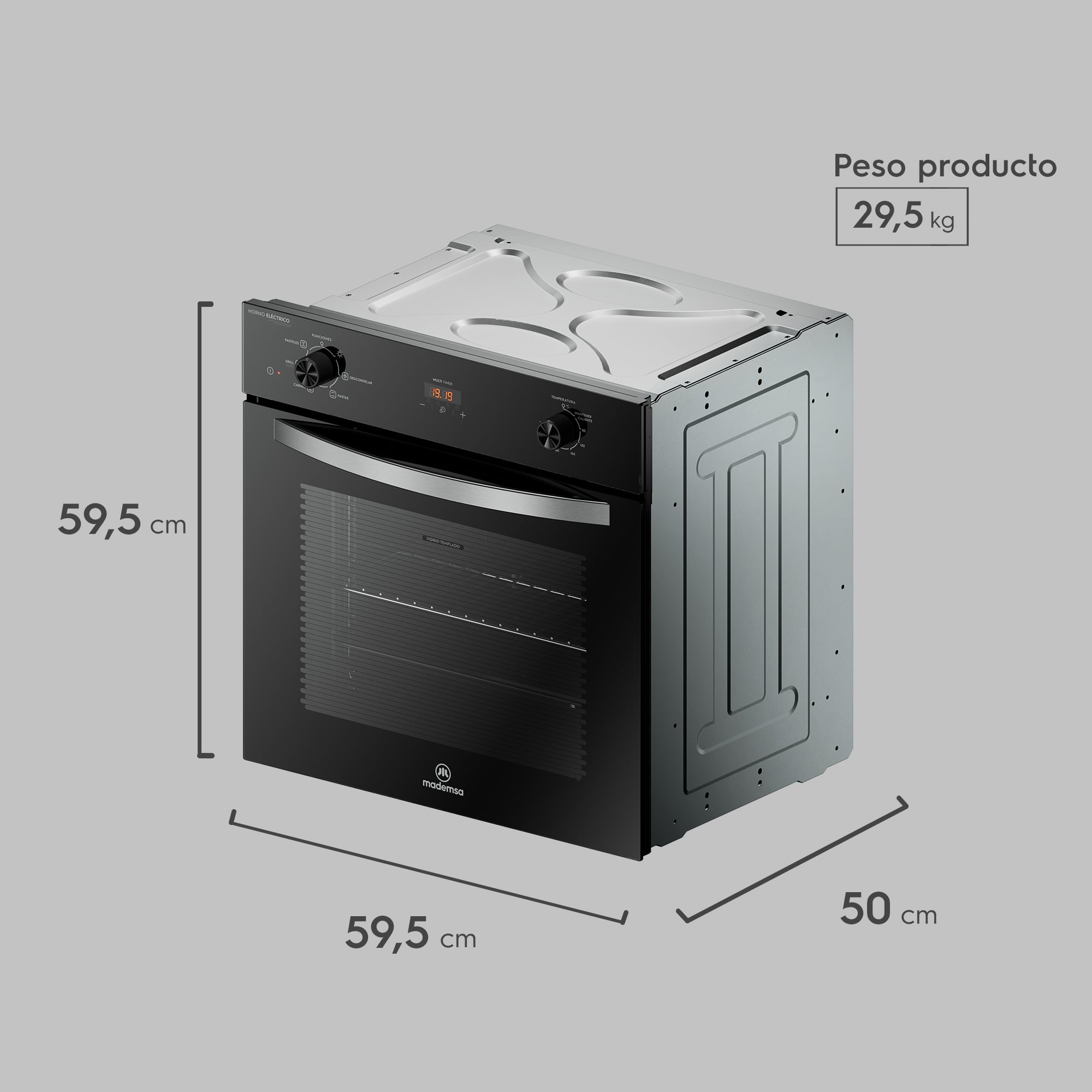 HORNO EMPOTRABLE ELE CTRICO 59L CONVECTOR Y TEMPORIZADOR OM6CB - 6