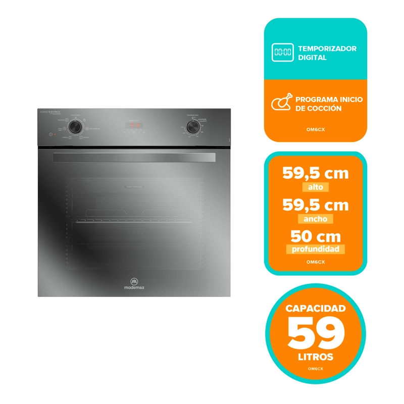 HORNO EMPOTRABLE ELE CTRICO 59L CONVECTOR Y TEMPORIZADOR OM6CX - 7
