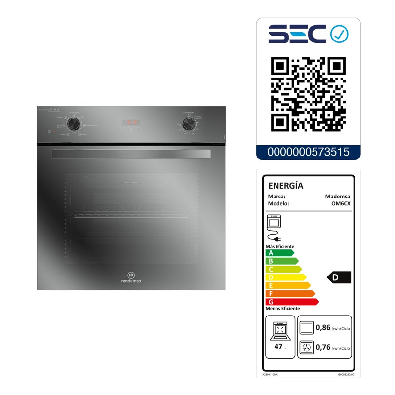 HORNO EMPOTRABLE ELE CTRICO 59L CONVECTOR Y TEMPORIZADOR OM6CX - 11