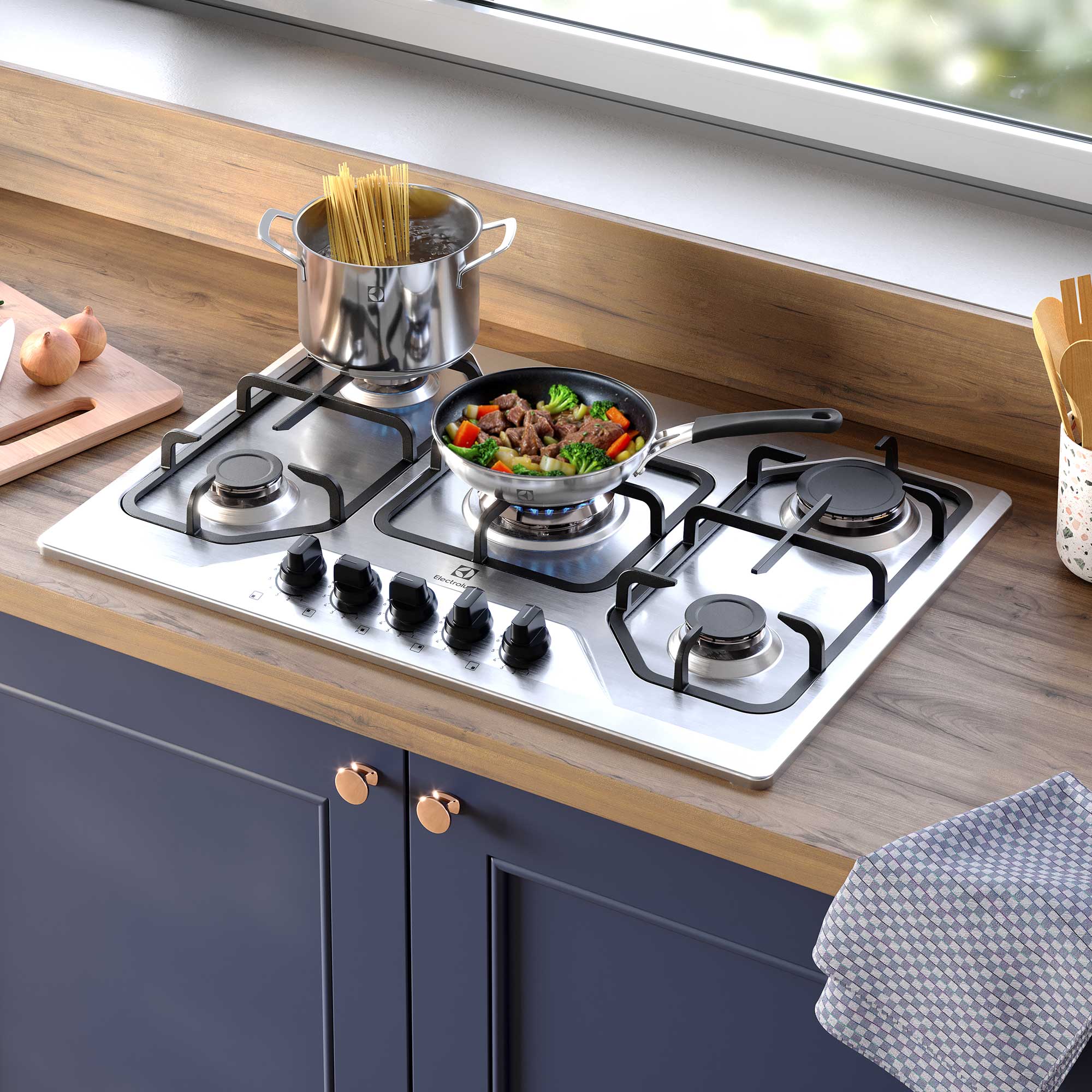 ENCIMERA A GAS 5 PLATOS EXPERIENCE MULTI LLAMA KE5XC INOX - 3