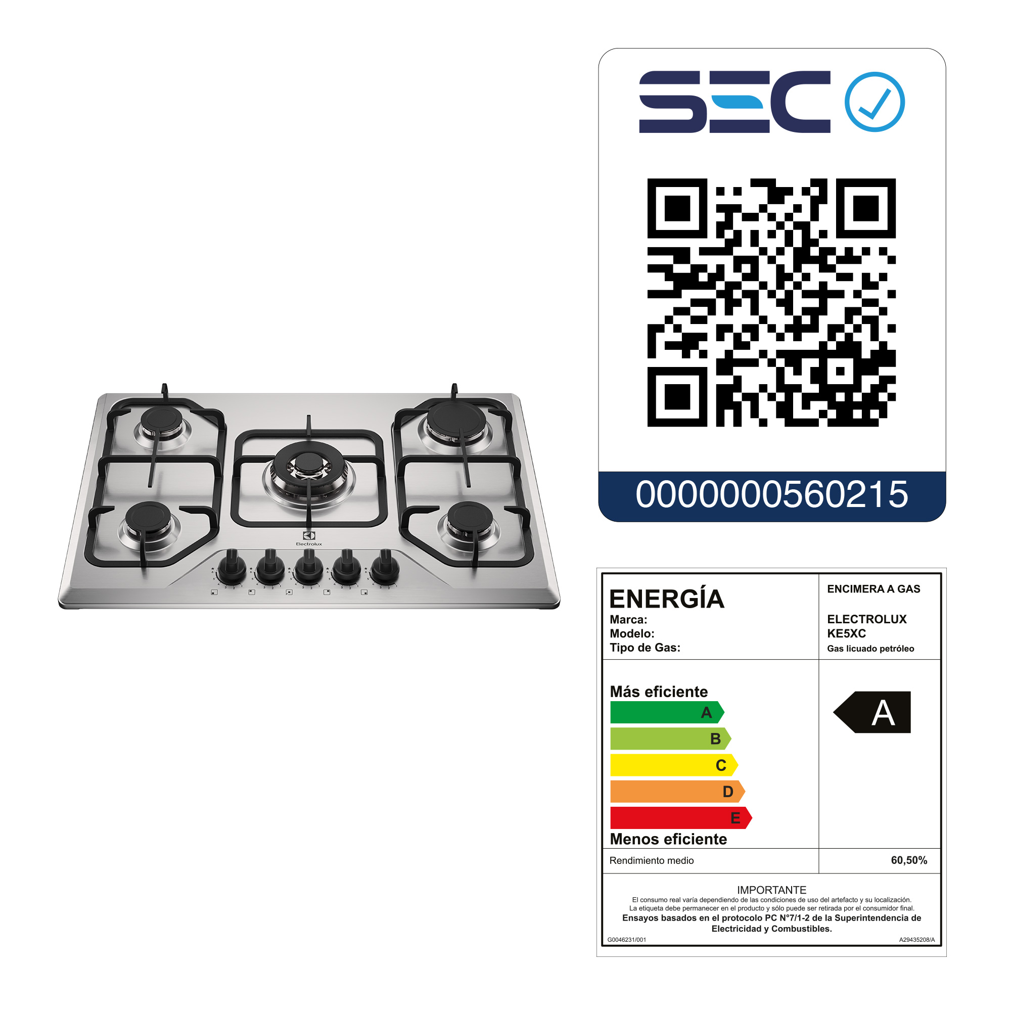ENCIMERA A GAS 5 PLATOS EXPERIENCE MULTI LLAMA KE5XC INOX - 4