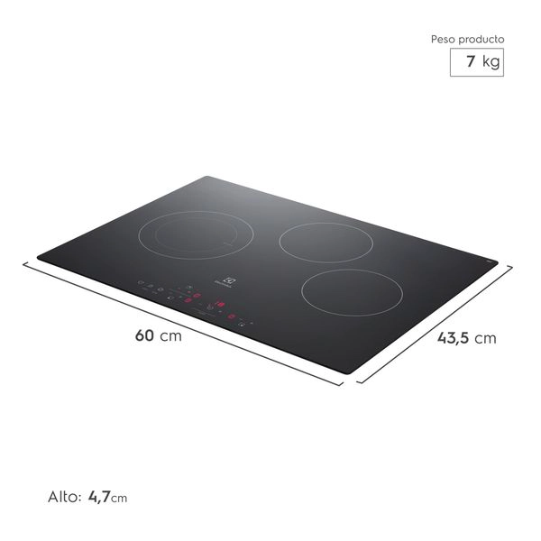 ENCIMERA ELE CTRICA 3 PLATOS VITROCERAMICA PANEL TOUCH VE6DT - 4