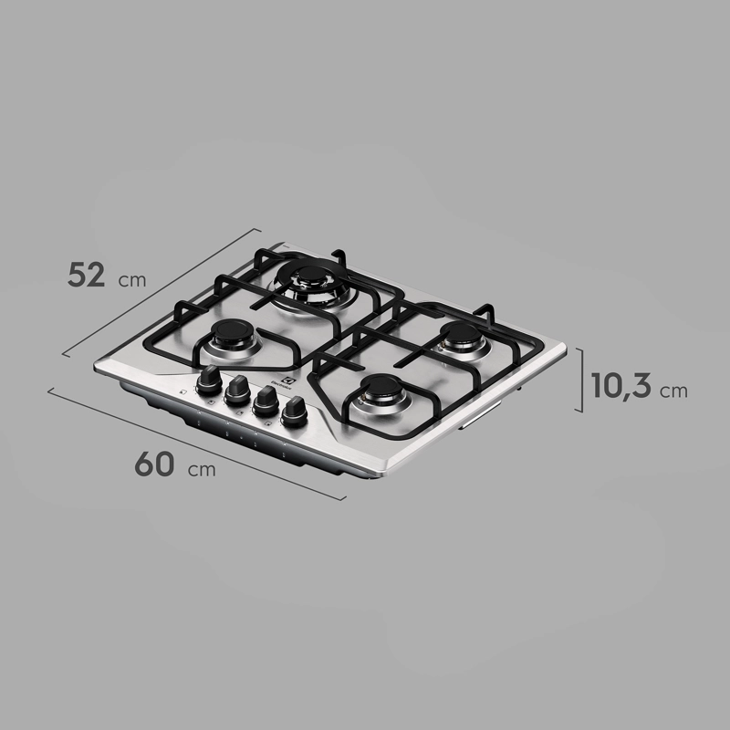 ENCIMERA A GAS 4 PLATOS EXPERIENCE MULTI LLAMA KE4XC INOX - 2