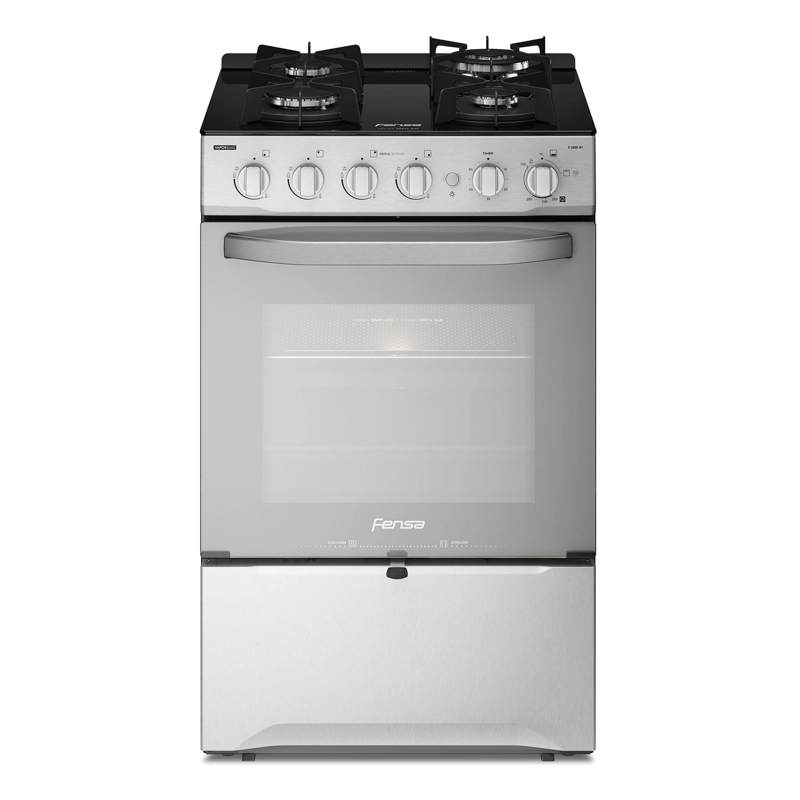 COCINA A GAS FENSA F 3000 RT 4 PLATOS CUBIERTA VIDRIO INOX - 1