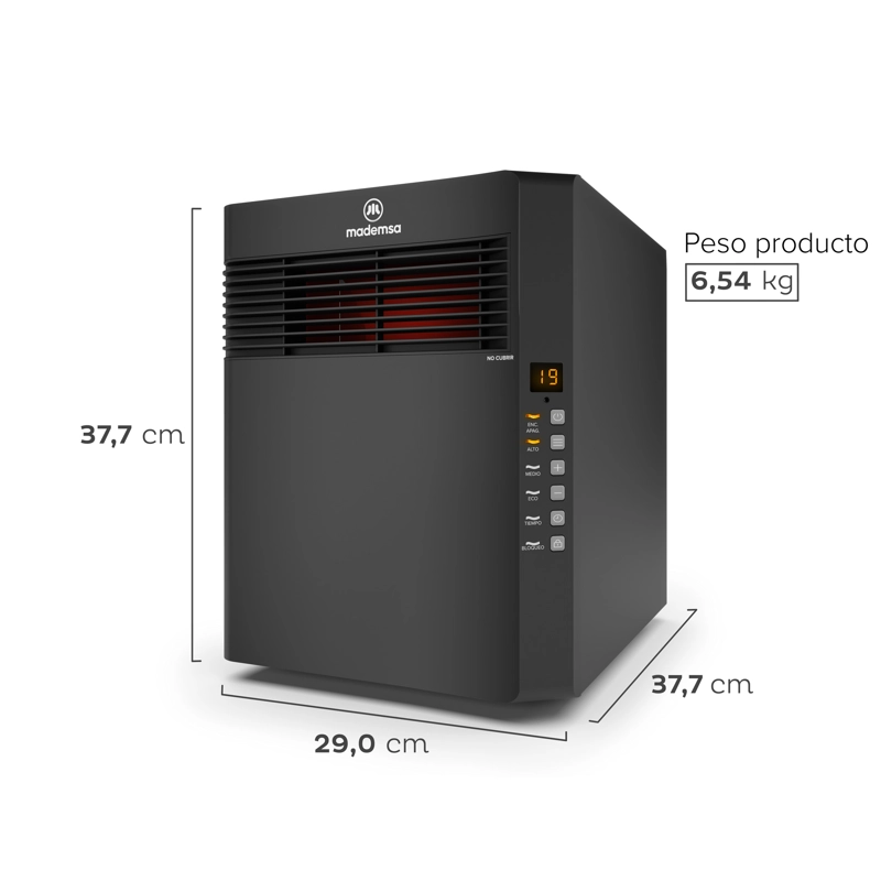ESTUFA ELE CTRICA MADEMSA INFRARROJA 1500W DIGITAL ECO INF10 - 2