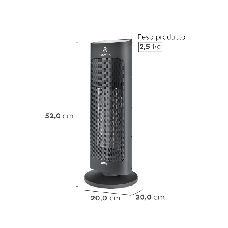 ESTUFA ELÉCTRICA MADEMSA 2000W DIGITAL OSCILACION EH100 - 2