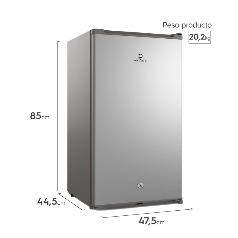 FRIGOBAR 90L FRIO DIRECTO CON LLAVE Y LUZ LED MMB90S SILVER - 4