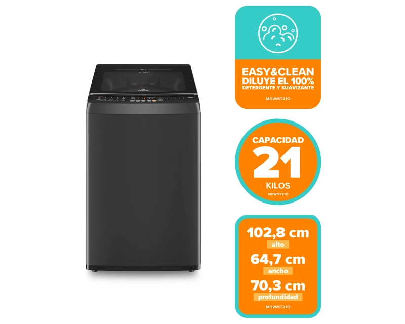 LAVADORA AUTOMATICA 21KG CARGA SUPERIOR MDWMT21O ONIX - 6