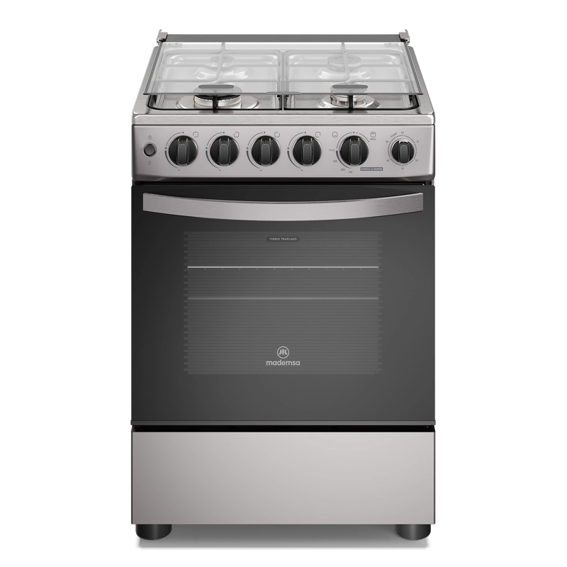 COCINA A GAS 4 PLATOS HORNO VAPOR Y TEMPORIZADOR FM4TSC SILVER