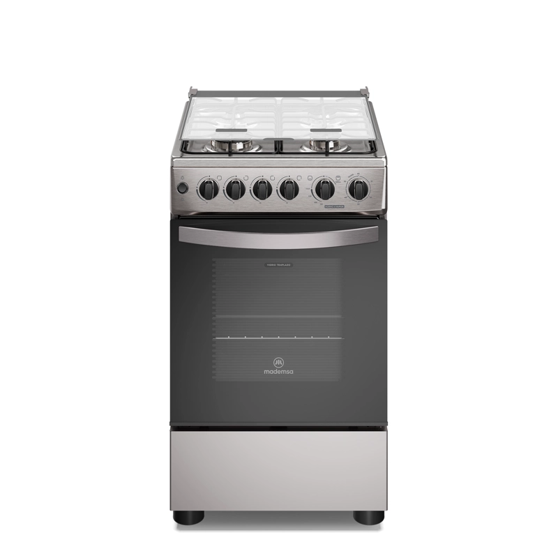 COCINA A GAS 4 PLATOS HORNO VAPOR Y GRILL FM4FSC INOX
