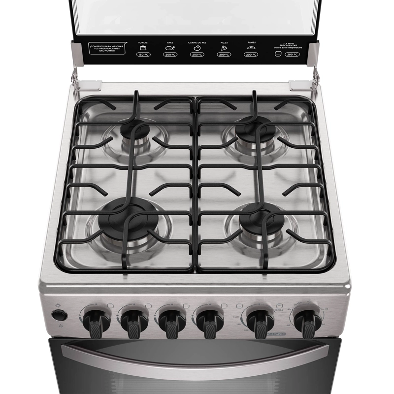 COCINA A GAS 4 PLATOS HORNO VAPOR Y GRILL FM4FSC INOX - 10
