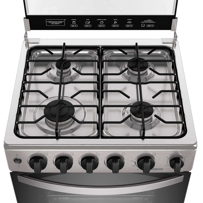 COCINA A GAS 4 PLATOS HORNO VAPOR Y GRILL FM4PSC INOX - 4