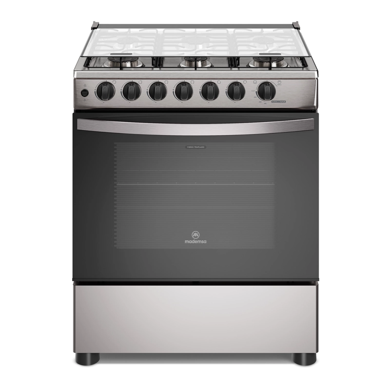 COCINA A GAS 6 PLATOS HORNO VAPOR Y PARRILLAS ALAMBRON FM6LSC INOX
