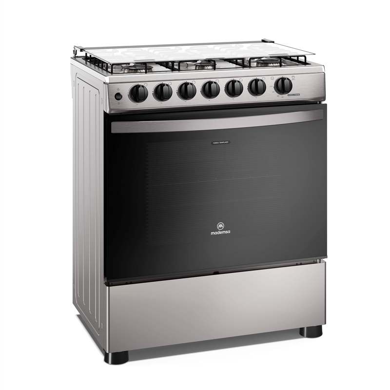 COCINA A GAS 6 PLATOS HORNO VAPOR Y PARRILLAS ALAMBRON FM6LSC INOX - 2
